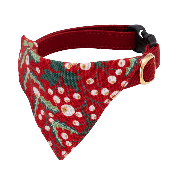 バンダナ付き猫首輪 クリスマス ベリー レッド