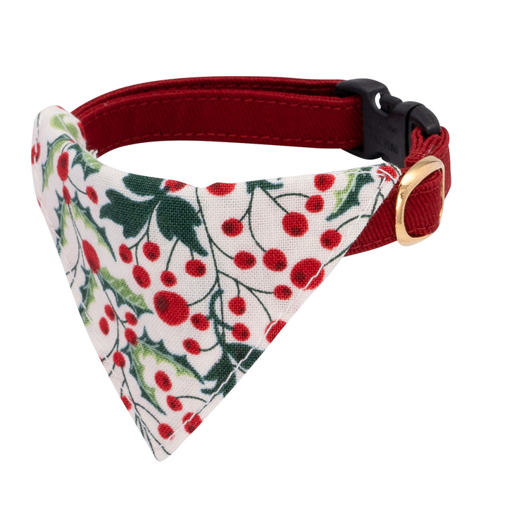 バンダナ付き猫首輪 クリスマス ベリー オフホワイト