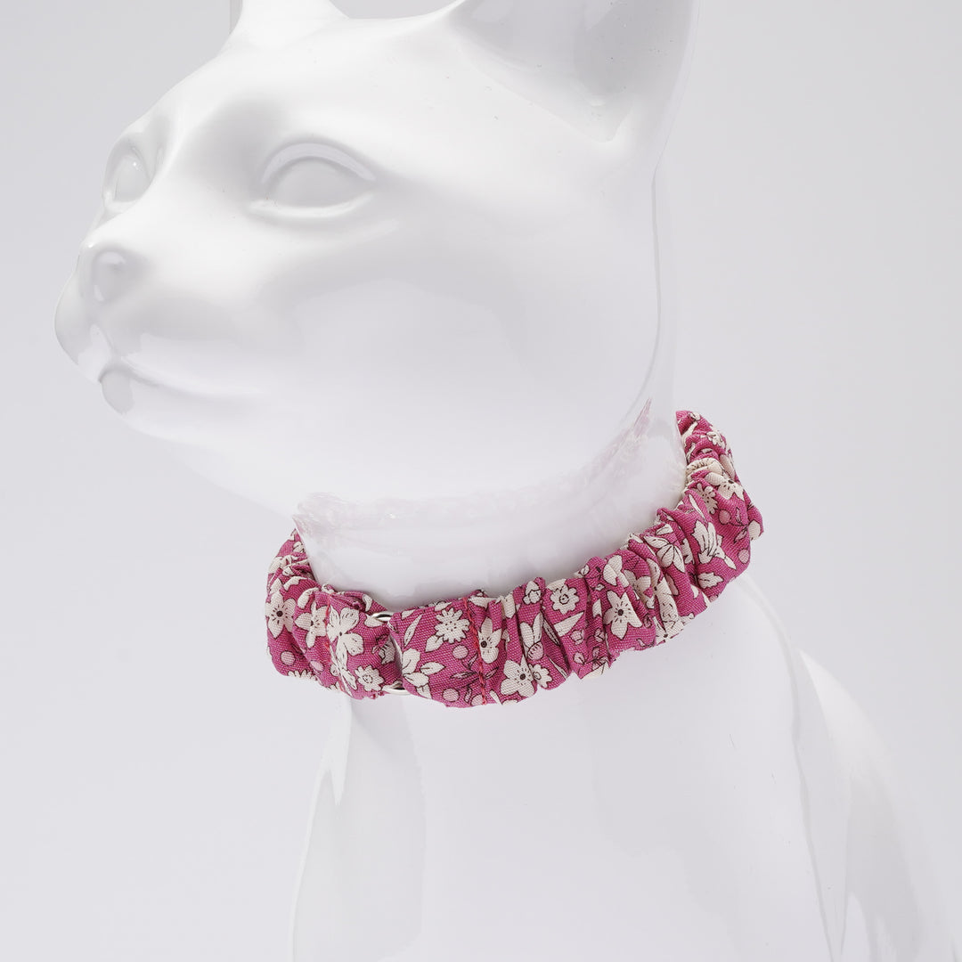 シュシュ猫首輪 シャン・ド・フルール ラズベリー