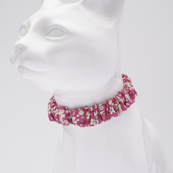 シュシュ猫首輪 シャン・ド・フルール ラズベリー