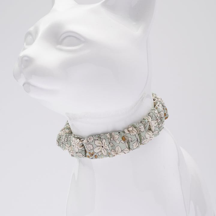 シュシュ猫首輪 シャン・ド・フルール ライトグリーン