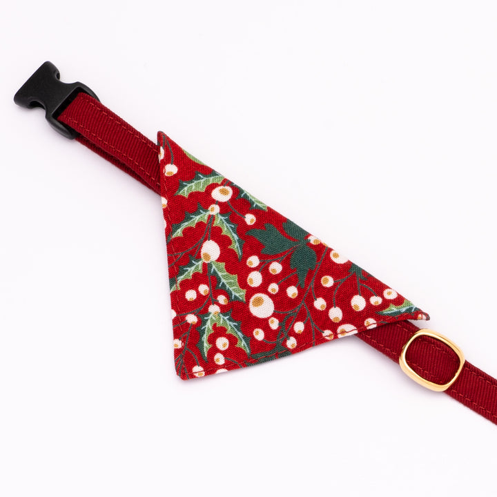 バンダナ付き猫首輪 クリスマス ベリー レッド