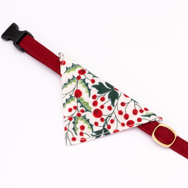 バンダナ付き猫首輪 クリスマス ベリー オフホワイト