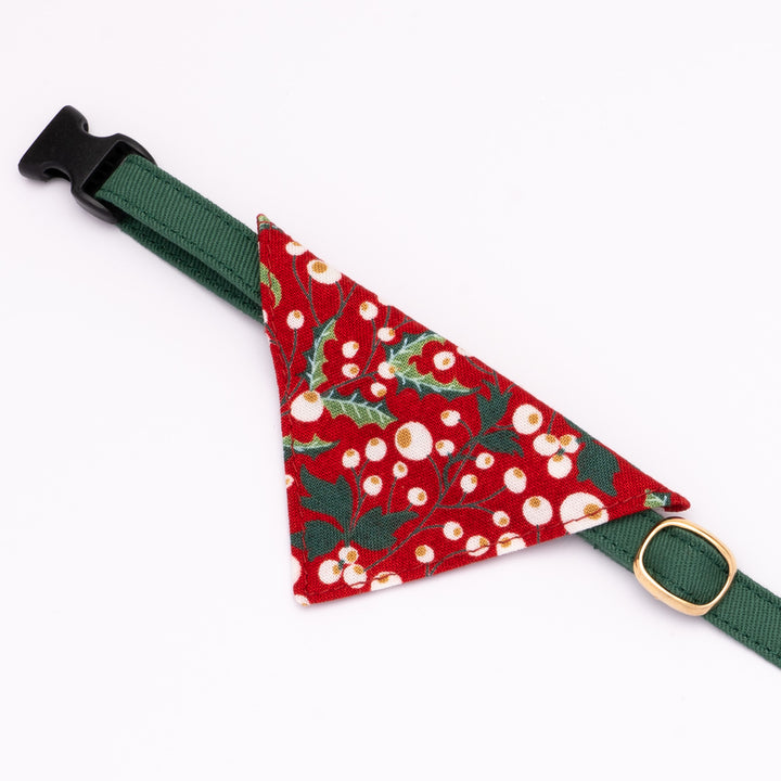 バンダナ付き猫首輪 クリスマス ベリー レッド