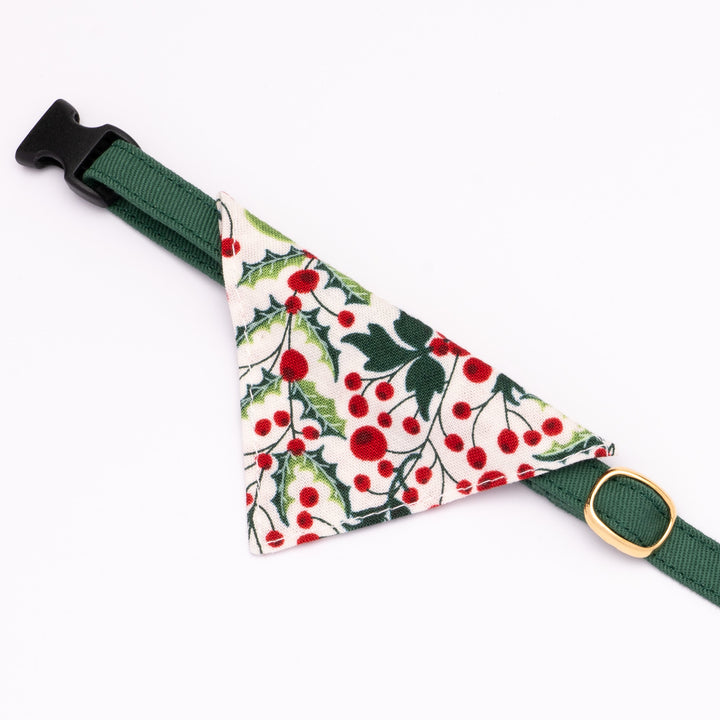 バンダナ付き猫首輪 クリスマス ベリー オフホワイト