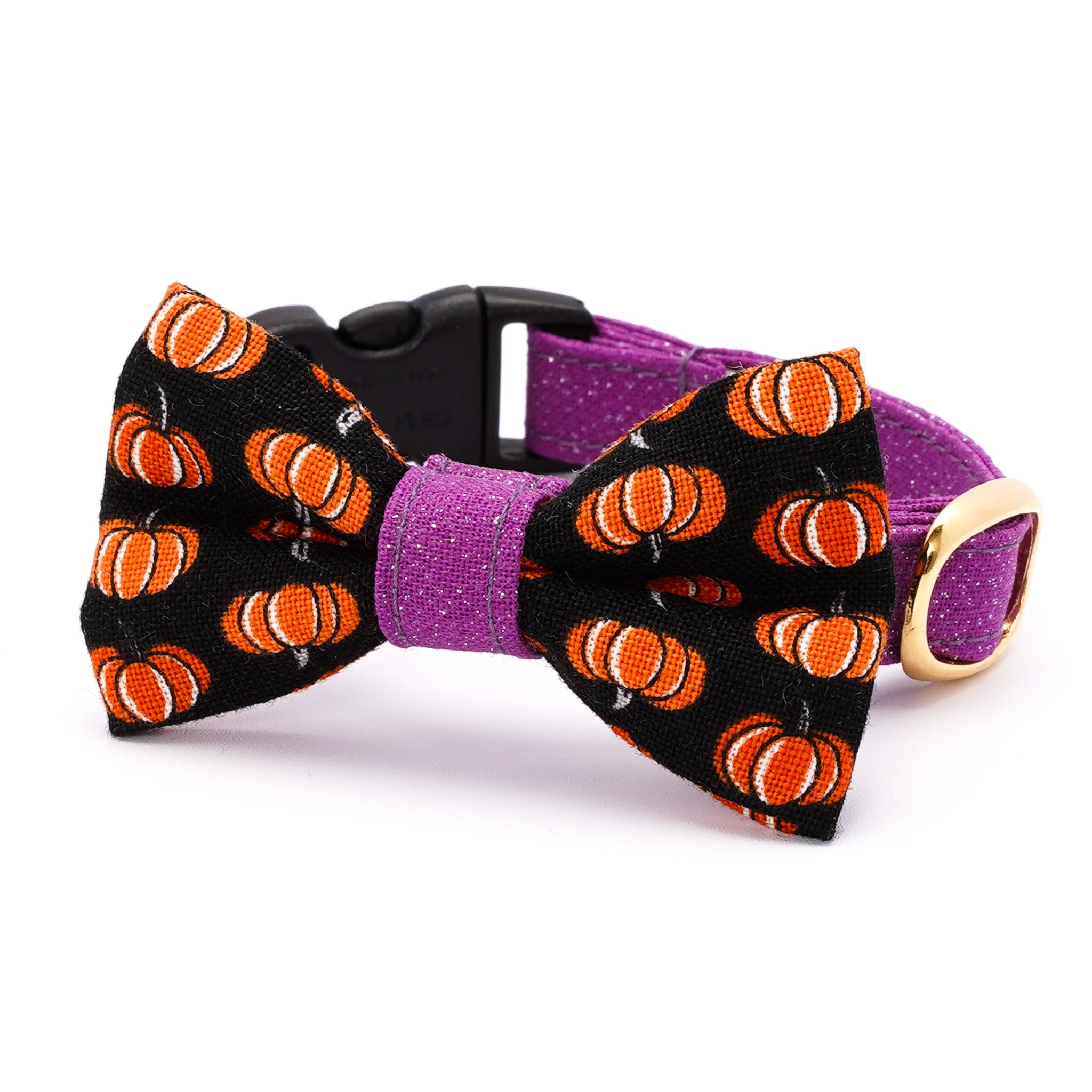 リボン付き猫首輪 ハロウィン プチ・パンプキン ブラック｜ぽぽねこ