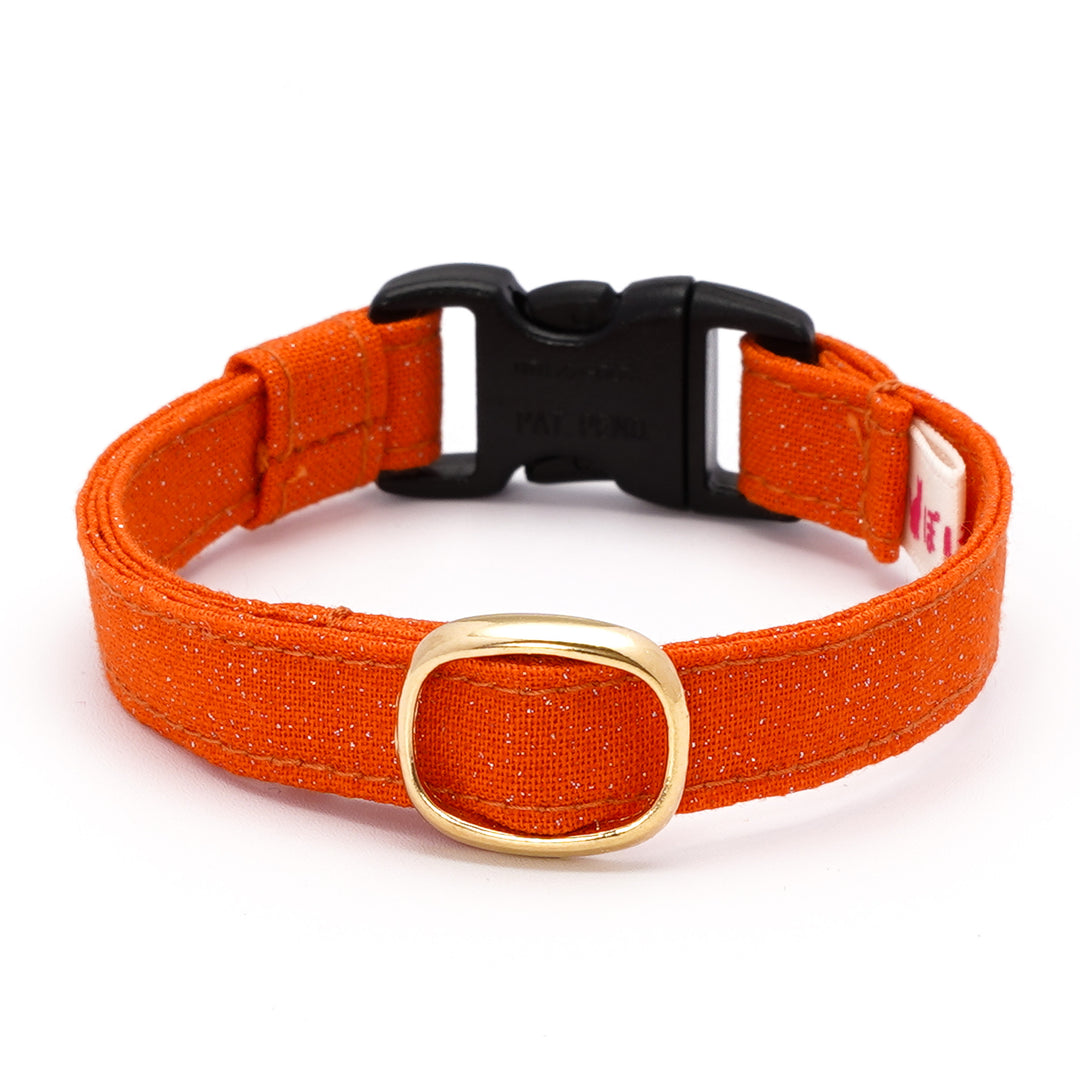 猫首輪 ハロウィン シルバーラメ オレンジ