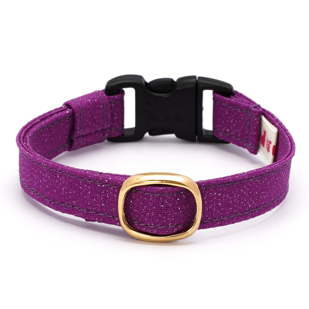 猫首輪 ハロウィン シルバーラメ パープル