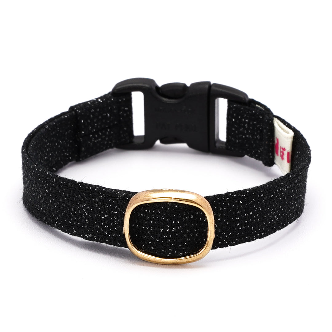 猫首輪 ハロウィン シルバーラメ ブラック