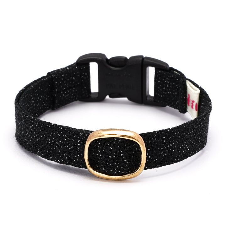 猫首輪 ハロウィン シルバーラメ ブラック