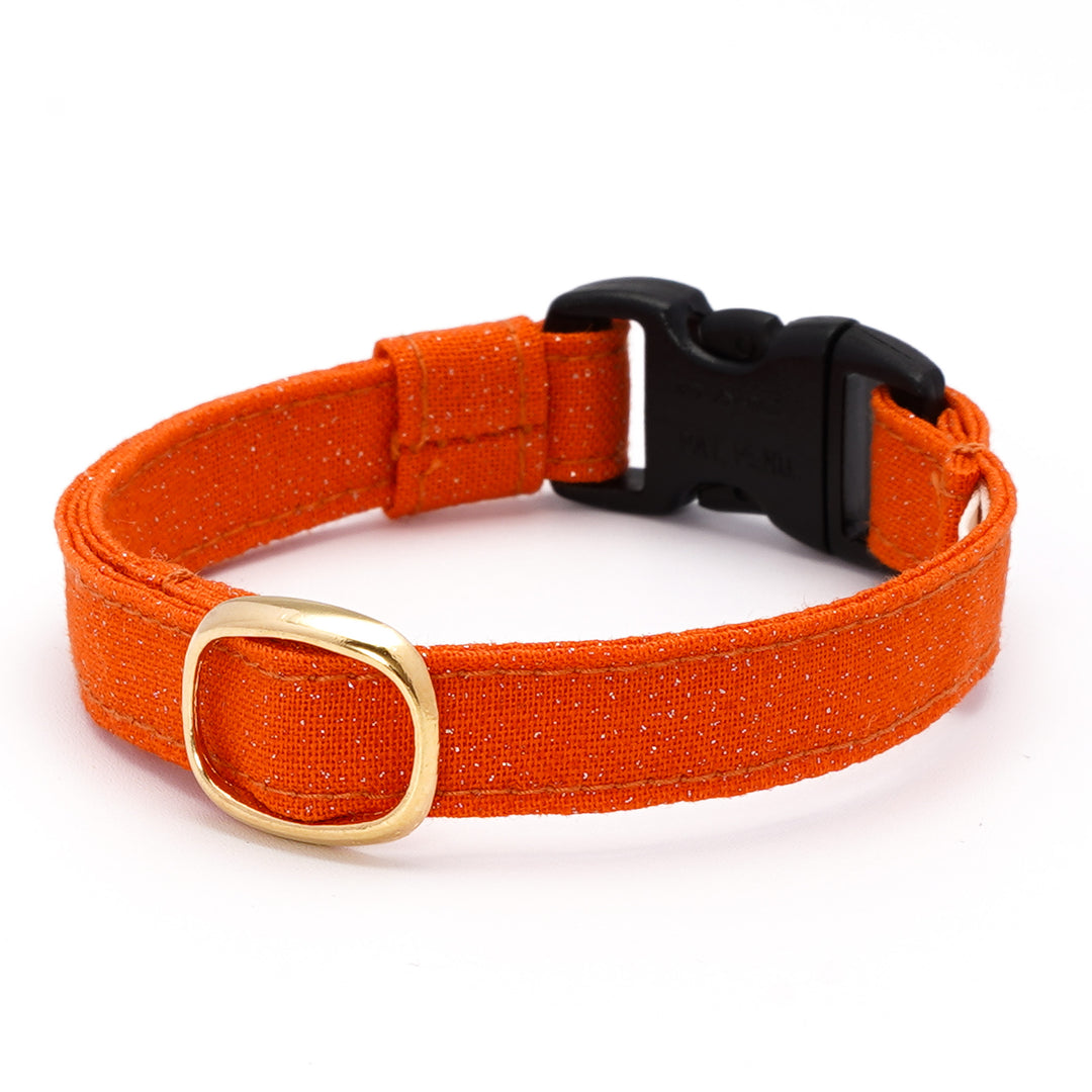 猫首輪 ハロウィン シルバーラメ オレンジ