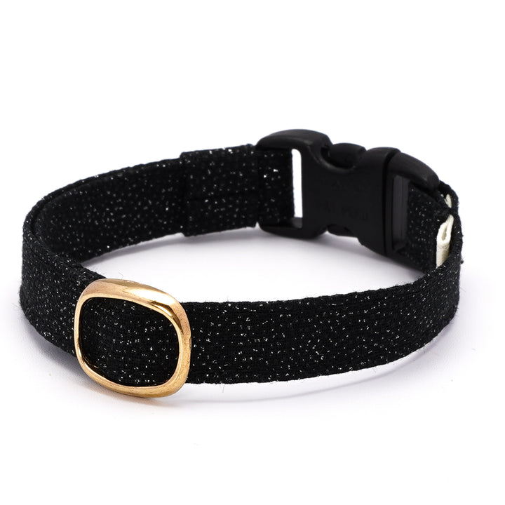 猫首輪 ハロウィン シルバーラメ ブラック