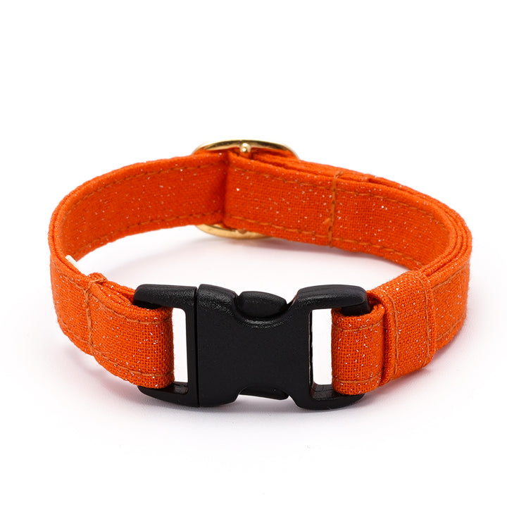 猫首輪 ハロウィン シルバーラメ オレンジ