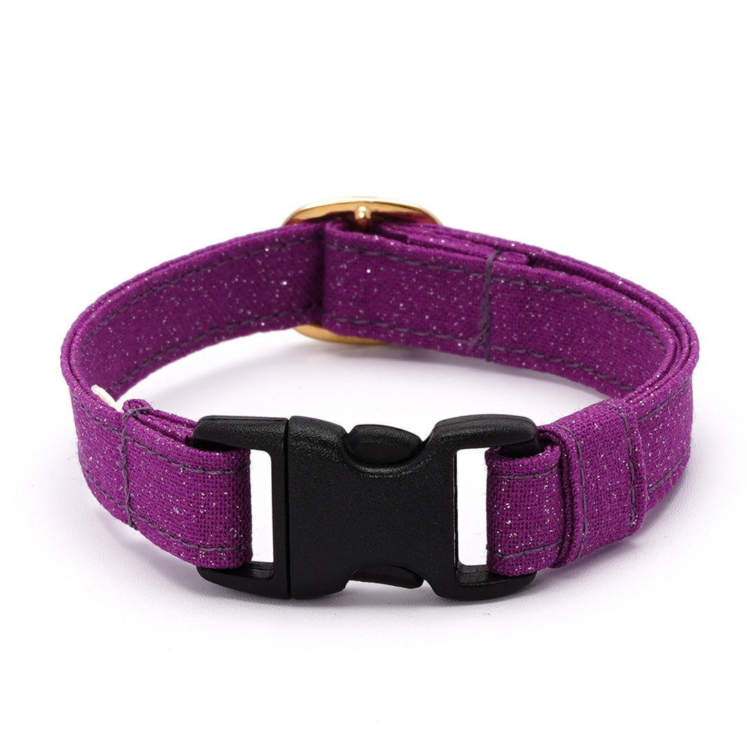 猫首輪 ハロウィン シルバーラメ パープル