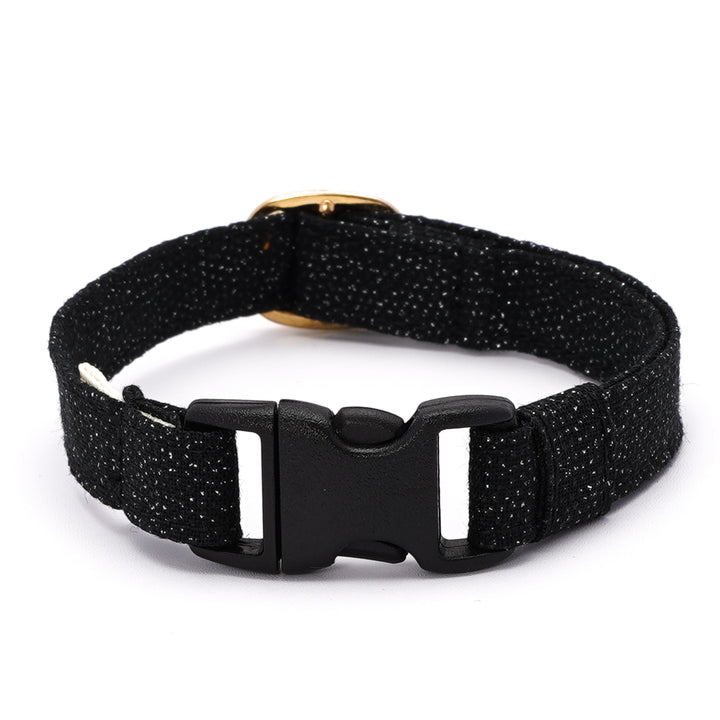 猫首輪 ハロウィン シルバーラメ ブラック