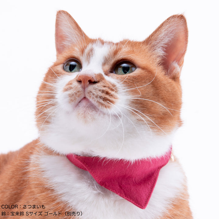 バンダナ付き猫首輪 MUJIコットンプレーン 紺