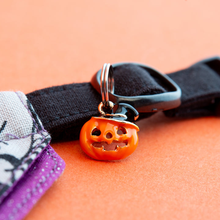 バンダナ付き猫首輪 ハロウィンパーティー スパイダー/パープル