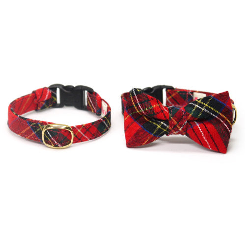 猫首輪 タータンチェック レッド - ぽぽねこ公式オンラインショップ