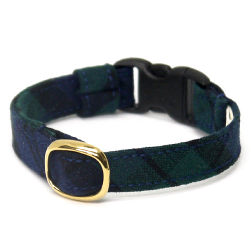 猫首輪 タータンチェック グリーン - ぽぽねこ公式オンラインショップ