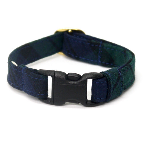 猫首輪 タータンチェック グリーン - ぽぽねこ公式オンラインショップ