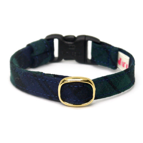 猫首輪 タータンチェック グリーン - ぽぽねこ公式オンラインショップ