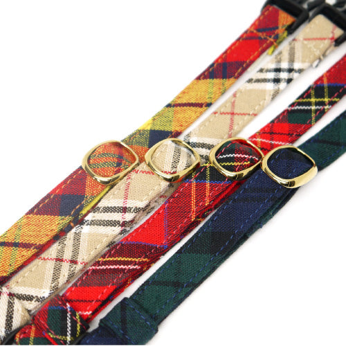 猫首輪 タータンチェック ベージュ - ぽぽねこ公式オンラインショップ