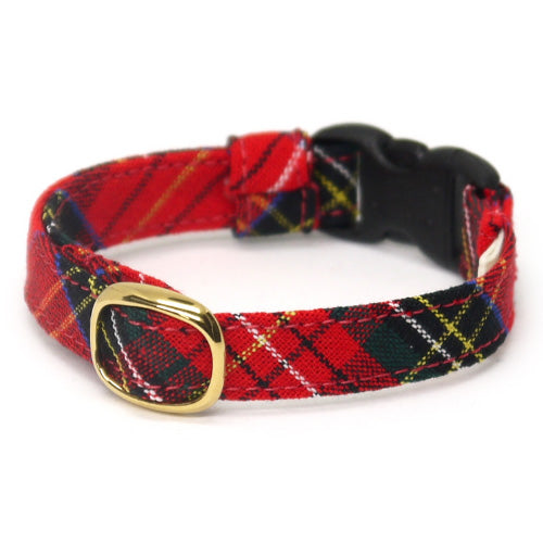 猫首輪 タータンチェック レッド 猫首輪 タータンチェック レッド