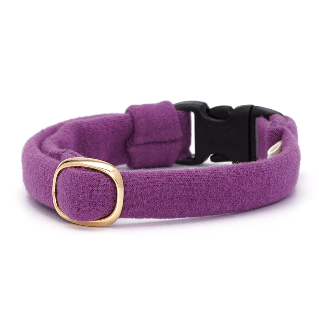 ウルトラストレッチ猫首輪 無地 パープル｜ぽぽねこ公式オンラインショップ