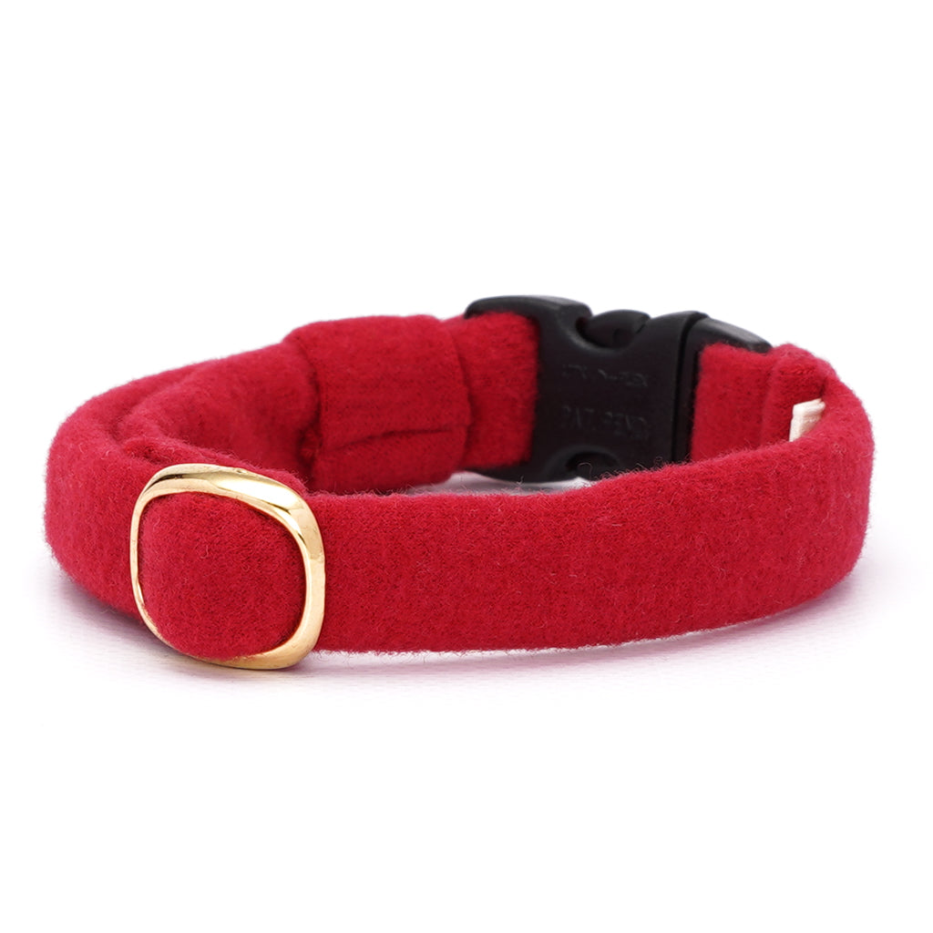 ウルトラストレッチ猫首輪 無地 レッド
