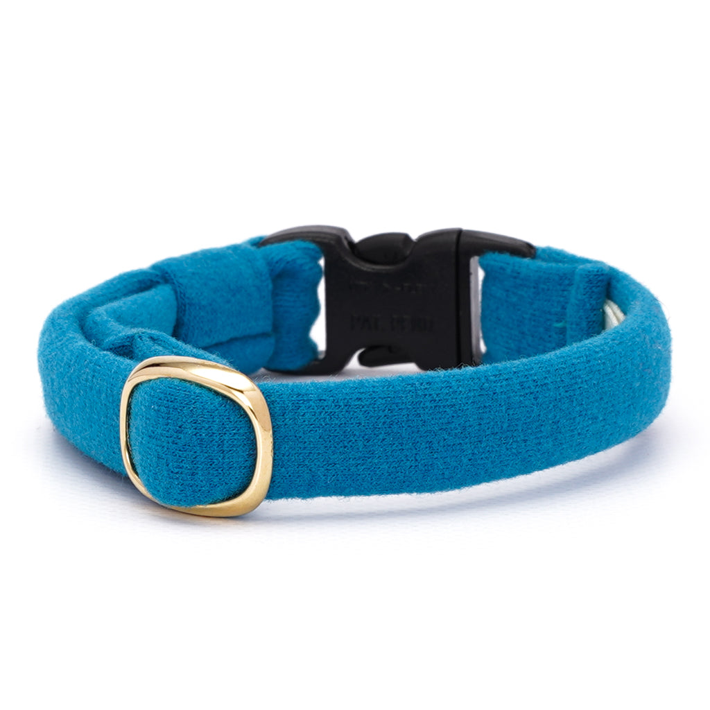 ウルトラストレッチ猫首輪 無地 ターコイズ