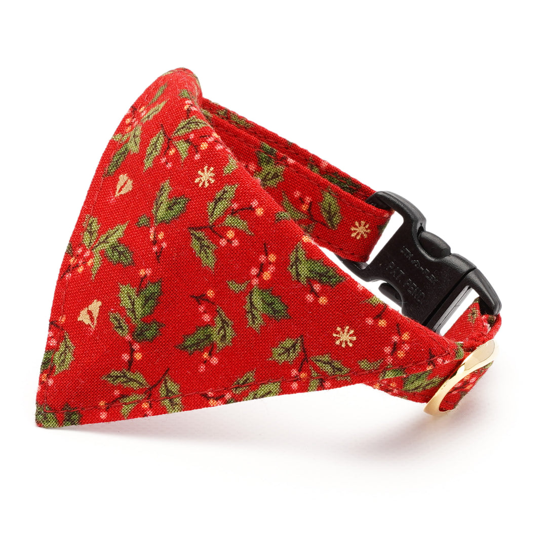 バンダナ付き猫首輪 クリスマス ヒイラギ レッド