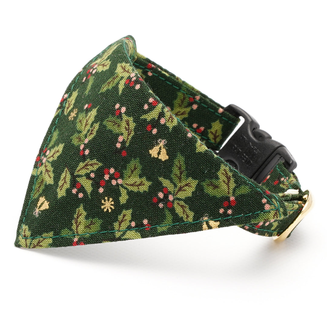 バンダナ付き猫首輪 クリスマス ヒイラギ グリーン