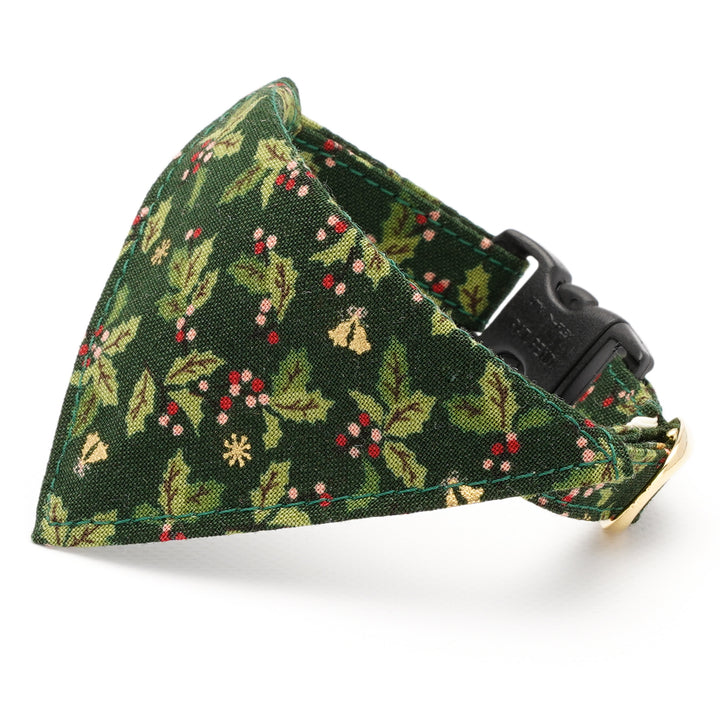 バンダナ付き猫首輪 クリスマス ヒイラギ グリーン