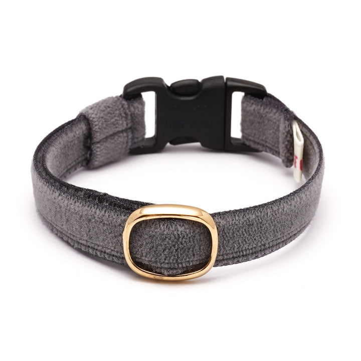 猫首輪 ベルベット ダークグレー