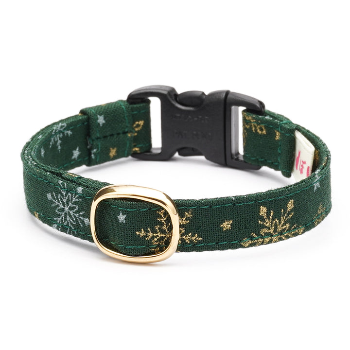 猫首輪 クリスマス スノークリスタル グリーン
