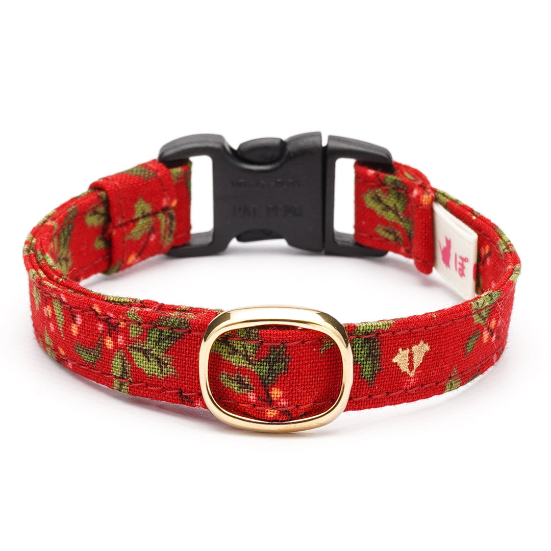 猫首輪 クリスマス ヒイラギ レッド