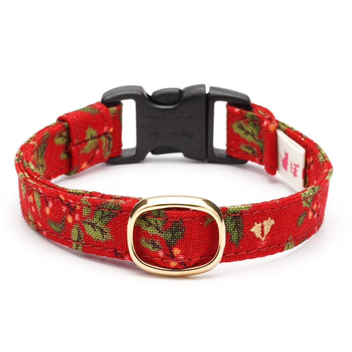 猫首輪 クリスマス ヒイラギ レッド
