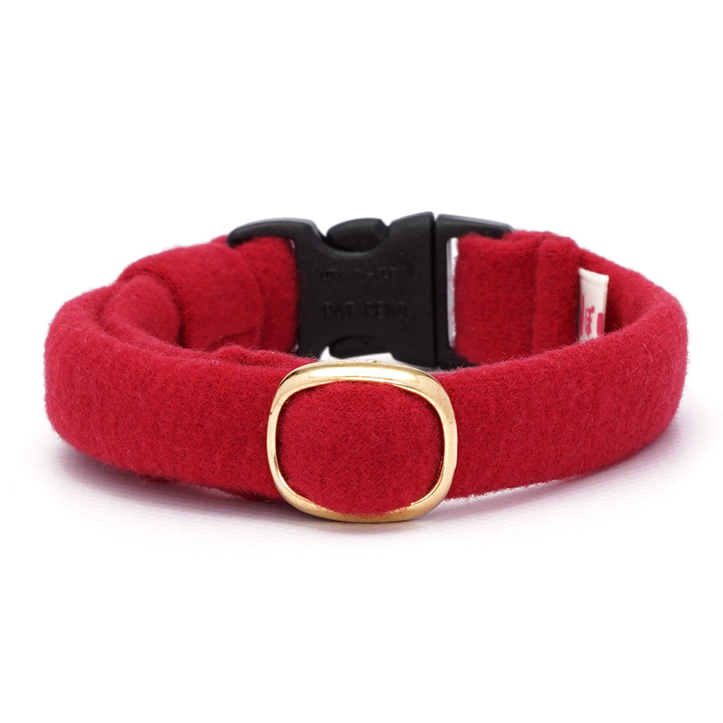 ウルトラストレッチ猫首輪 無地 レッド