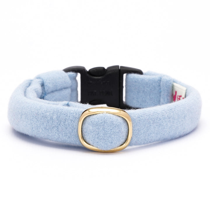 ウルトラストレッチ猫首輪 無地 ライトブルー