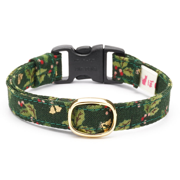 猫首輪 クリスマス ヒイラギ グリーン