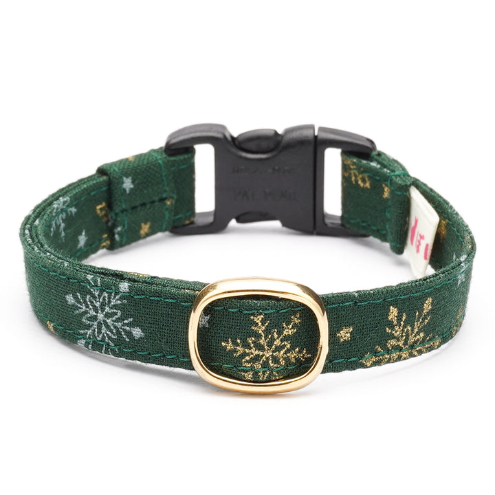 猫首輪 クリスマス スノークリスタル グリーン