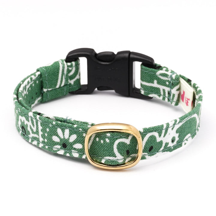 猫首輪 ペイズリー グリーン