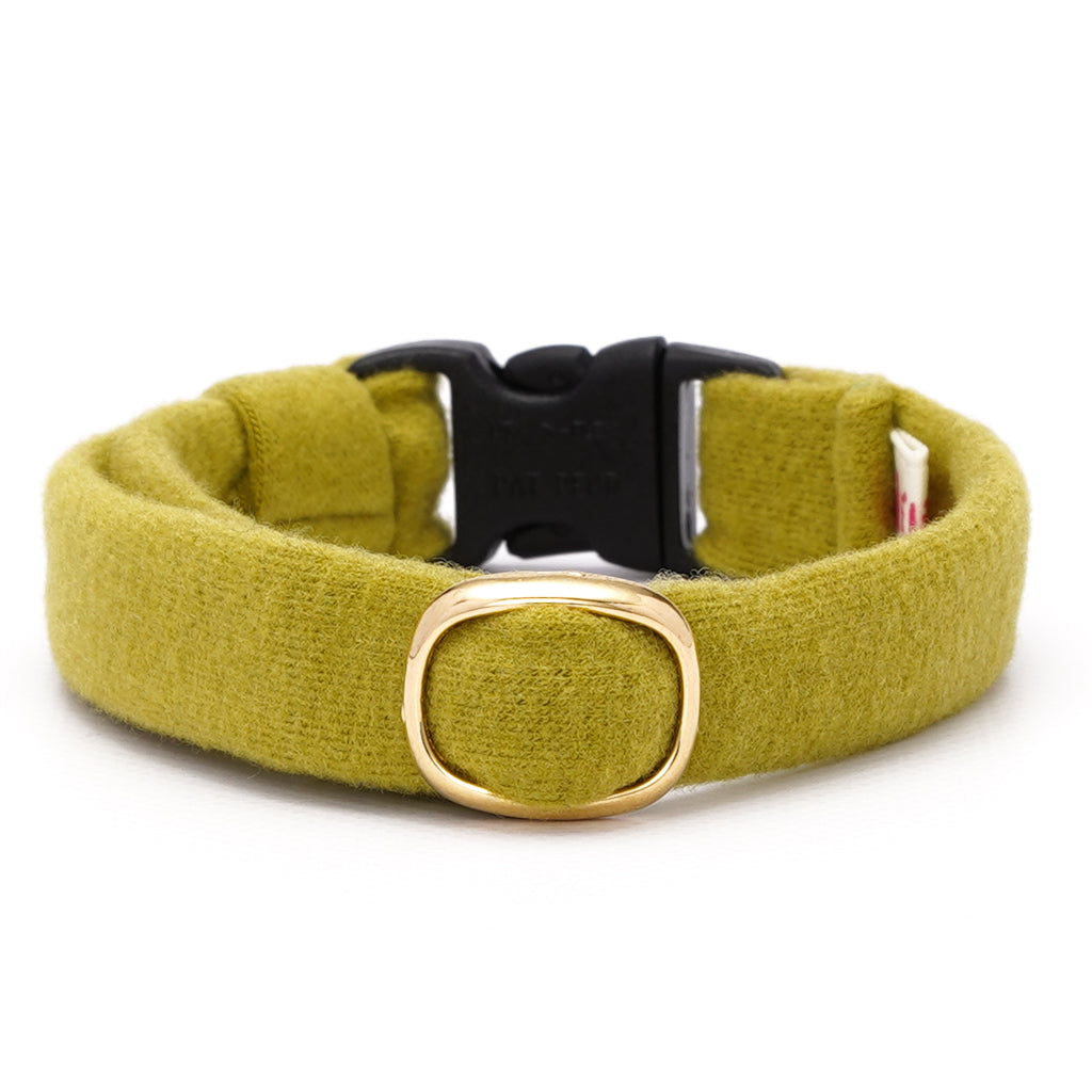 ウルトラストレッチ猫首輪 無地 グリーン