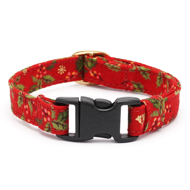 猫首輪 クリスマス ヒイラギ レッド