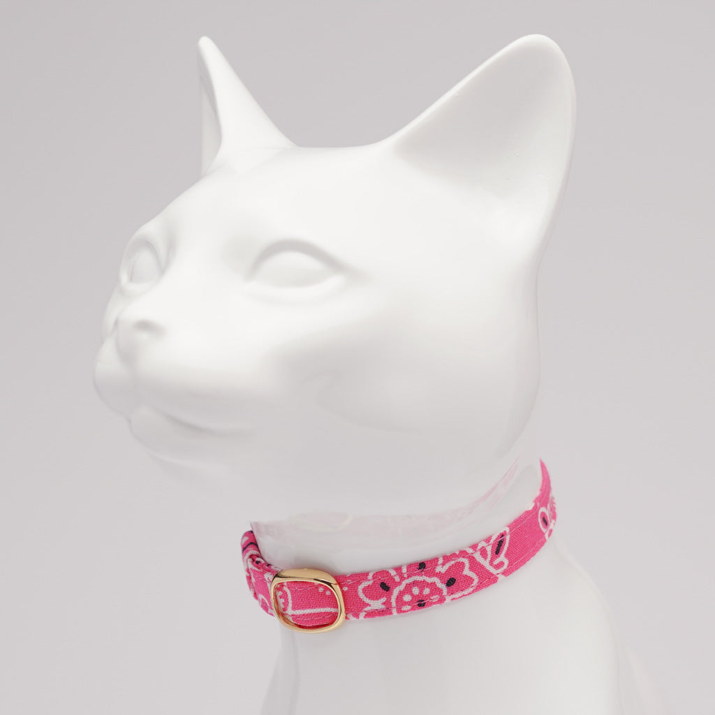 猫首輪 ペイズリー オレンジ