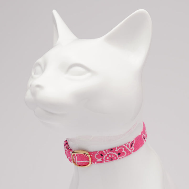 猫首輪 ペイズリー オレンジ