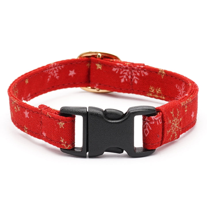 猫首輪 クリスマス スノークリスタル レッド