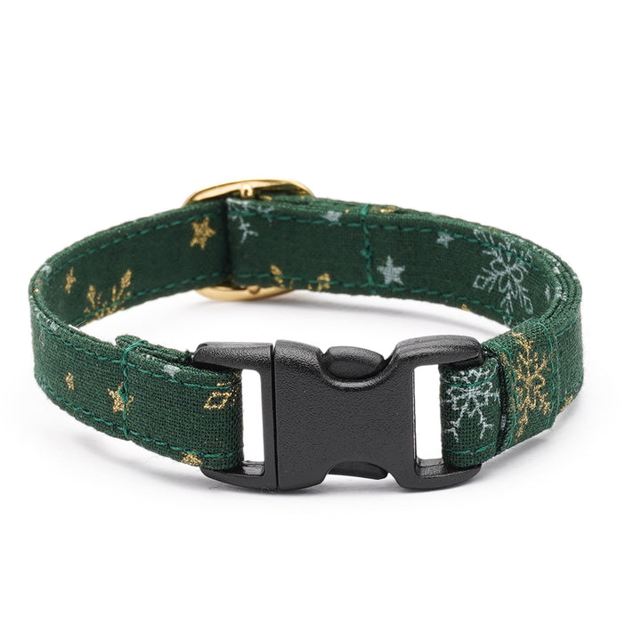 猫首輪 クリスマス スノークリスタル グリーン