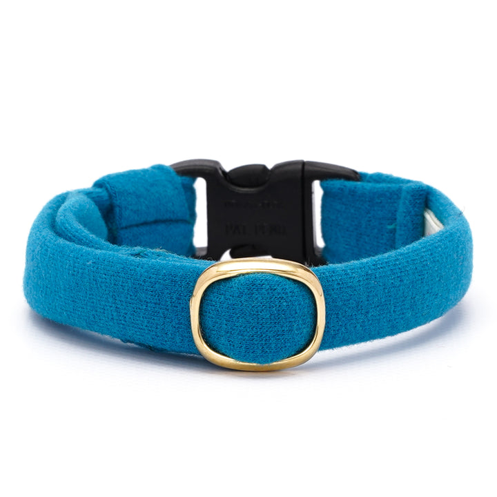 ウルトラストレッチ猫首輪 無地 ターコイズ