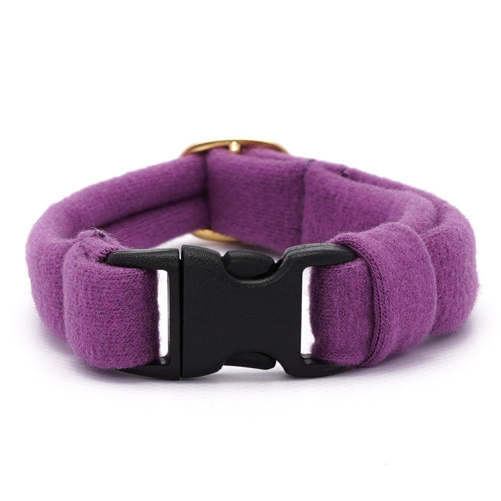 ウルトラストレッチ猫首輪 無地 パープル